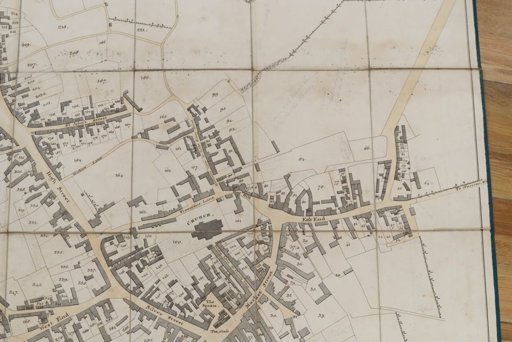 A leather cased plan of Wellingborough, dated 1803